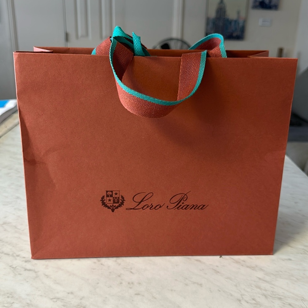 Loro Piana Brown and Teal Storage Bag